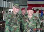 E 160th restationing ceremony K2 Korea MAJ Feistner with Gen Holland 13 Aug 2001